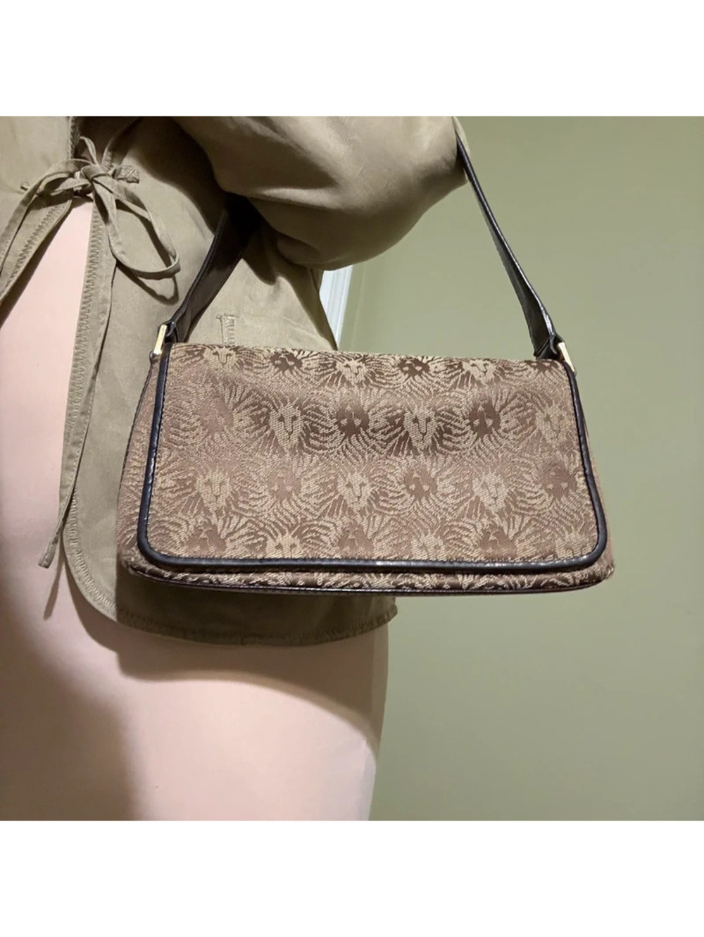 Y2K Vintage Baguette Anne Klein Logo Mini Shoulder Purse